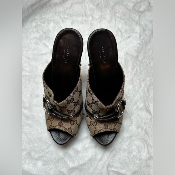 Gucci Women's Brown Monogram Mules - Picture 7 of 17